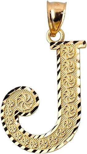 Vista 23 de Colgante personalizado de oro amarillo de 10 quilates con letras iniciales A-Z
