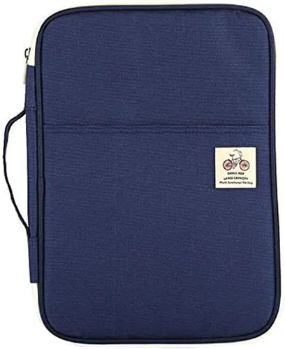 Vista 16 de JAKAGO Cartera de viaje A4 multifuncional organizador de documentos con cremallera para suministros de oficina (blanco mora)