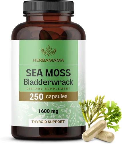 Vista 9 de HERBAMAMA Cápsulas de musgo marino y riachuelo, 1600 mg de musgo marino irlandés para apoyo inmunológico, suplemento de inmunidad vegano, sin OMG