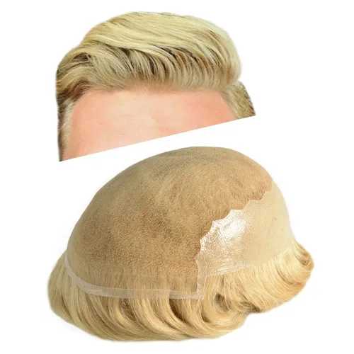 Vista 41 de Mens Toupee Human Hair Replacement System Swiss Lace Toupee For Men Hair Piece Protesis Capilar Mens Hairpiece 5X7#1 Jet Black 120% Density