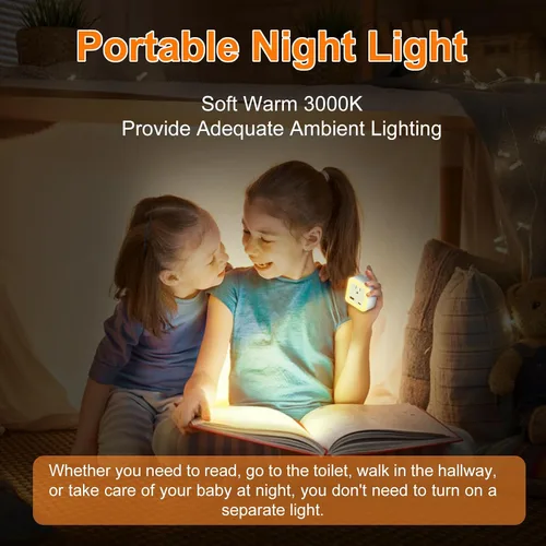 Vista 8 de Luces nocturnas enchufables a la pared, paquete de 2 luces de reserva con batería recargable, sensor de atardecer a amanecer, luz nocturna