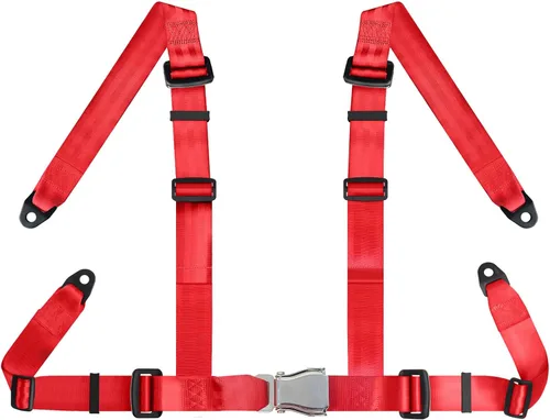 Vista 10 de Yakitoko Universal Set de arnés de seguridad de 4 puntos 2" Negro, se adapta a Go Kart, UTV, ATV, carreras