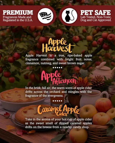 Vista 3 de Shortie's Candle Company Paquete variado de cera de manzana para derretir – Cosecha de manzana, manzana caramelo, tarde de manzana – Fórmula 117-3
