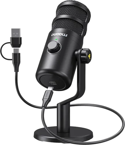 Vista 9 de MAONO Micrófono de podcast XLR, micrófono dinámico de estudio cardioide para grabación vocal, transmisión, voz en off, tecnología de aislamiento
