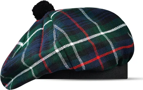 Vista 19 de Sombrero escocés Tam o Shanter Gorro escocés Tartan P.V Tartan (poliviscosa) Mezcla de lana con pompón Talla única para todos.