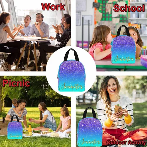 Vista 5 de Mochila personalizada para niños, texto dorado brillante, color azul oscuro, mochila con nombre personalizado para niños y niñas, color 04, Mochilas