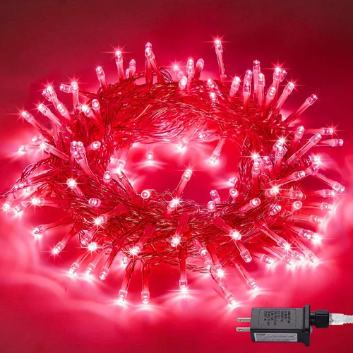Vista 16 de JMEXSUSS - Tira de 100 luces led para interiores, 8 modos, enchufables, parpadeantes, 33 pies, luces navideñas para exteriores, a prueba de agua