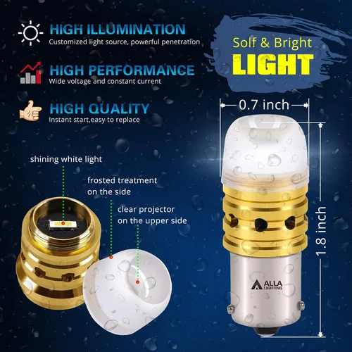 Vista 6 de Alla Lighting BA15S 7506 1156 Bombillas LED Xtreme súper brillantes 3497 2396 93 1003 199 1159 1141 P21W 87 7527 1093 1073, señal/cola de freno