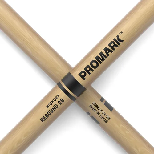 Vista 5 de ProMark Rebound 2B Baquetas de Hickory, Punta Ovalada de Nylon, 1 Par