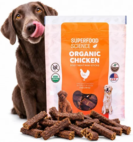 Vista 10 de Golosinas orgánicas para perros, golosinas orgánicas suaves y masticables para perros de pavo, bajas en calorías, hipoalergénicas, naturales