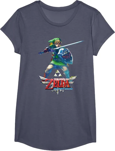Vista 12 de Camiseta Nintendo Zelda Skyward Sword Link Ready for Battle Negro
