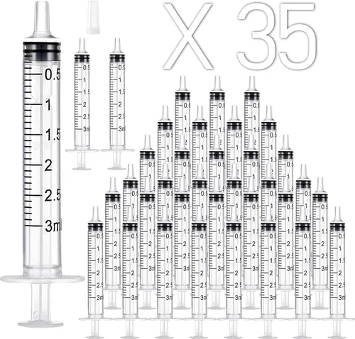 Vista 7 de Paquete de 30 jeringas de plástico de 0.0 fl oz con tapa, estéril y selladas individualmente para medir, regar, recargar, alimentar mascotas