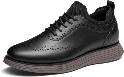 Vista 14 de Bruno Marc Zapatillas de vestir MaxFlex Oxfords para hombre Marrón