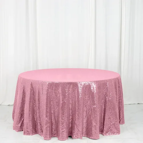 Vista 36 de Efavormart - Mantel redondo de lentejuelas brillantes de 120 pulgadas para banquetes de boda, fiesta, decoración del hogar