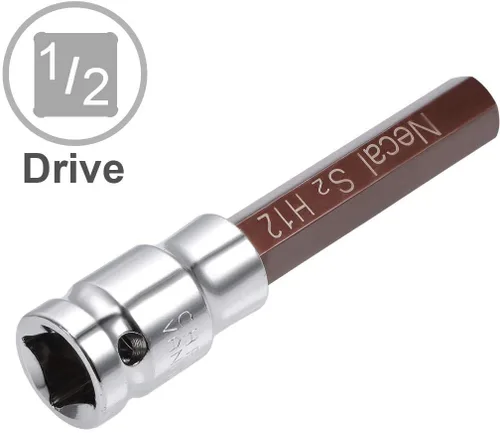 Vista 38 de Utoolmart 1/2" Drive x 0.551 in largo Hex Bit Socket, métrico, S2 y Cr-V acero 1pcs
