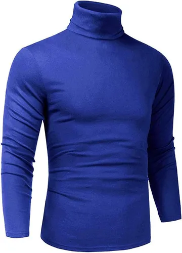 Vista 63 de Camiseta de manga larga para hombre, ajustada, ligera, con cuello de tortuga
