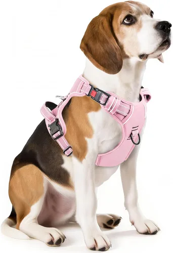 Vista 27 de Timos Arnés para perro de tamaño pequeño, arnés sin tirones para mascotas con cuello a presión bloqueable, chaleco reflectante para perro, sin