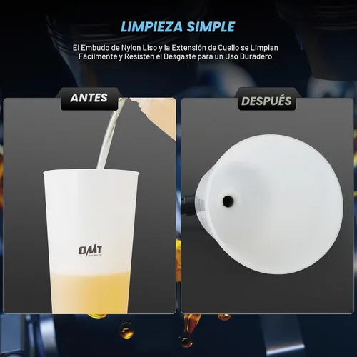 Vista 6 de OMT - Juego de embudo de aceite para motor, kit de llenado sin derrames de 2 cuartos de galón, 8 adaptadores