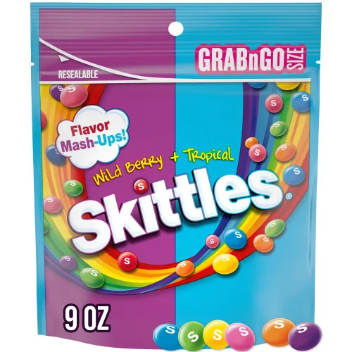 Vista 12 de SKITTLES Mash-Ups Wild Berry and Tropical Candy, bolsa de 9 onzas