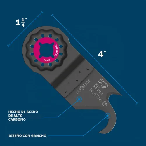 Vista 4 de Bosch OSL138K Cuchilla de Gancho para Herramienta Múltiple Oscilante Starlock® de 1-1/4 Pulgadas