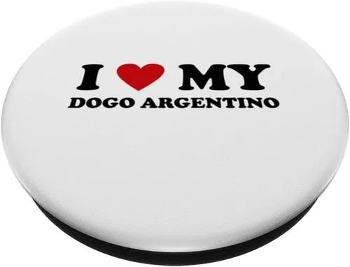 Vista 2 de I Heart Dog Dad Mom - I Love Dogo Argentino PopSockets Standard PopGrip