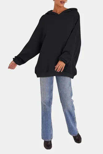 Vista 4 de EFAN Sudaderas con capucha de gran tamaño para mujer, sudaderas de forro polar con capucha, suéteres casuales y cómodos, ropa de moda de otoño 2023