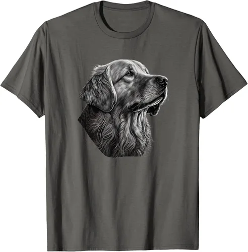 Vista 110 de Camiseta divertida Golden Retriever, Negro