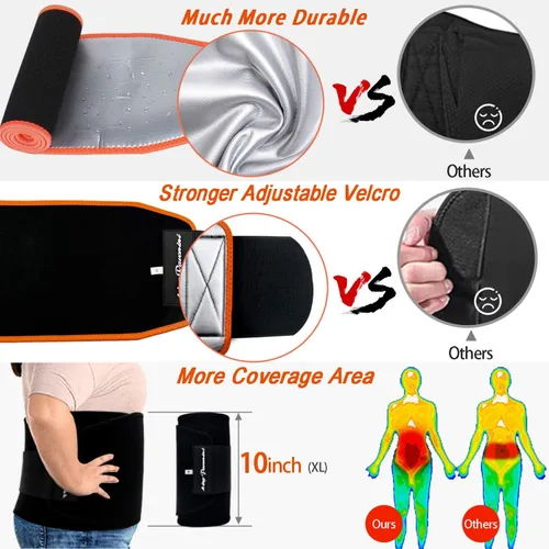 Vista 5 de KingPavonini - Faja reductora de cintura para mujeres y entrenador de cintura para hombres, cinturón de sudor talla grande, actualizado