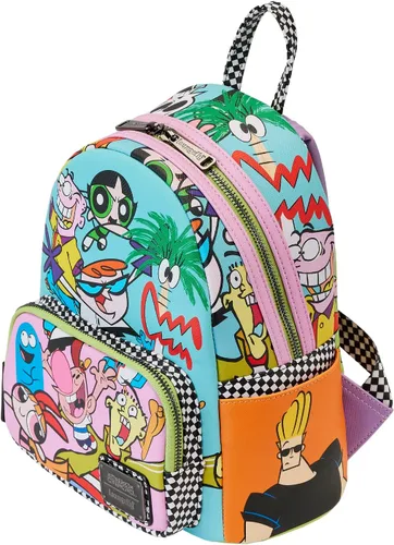 Vista 3 de Loungefly Mini mochila de collage retro de Cartoon Network, Multi, Mochila