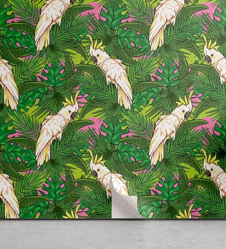 Vista 19 de Lunarable Papel tapiz victoriano de despegar y pegar para el hogar, motivos florales griegos romanos europeos, estilo Art Nouveau inspirados