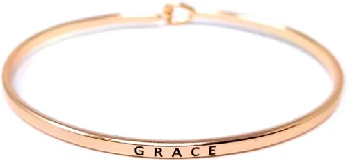 Vista 31 de By you - Brazalete con gancho, pulsera delgada grabada con un mensaje positivo e inspirador