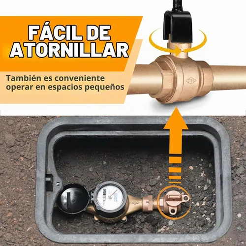Vista 8 de Winisok - Llave de medidor de agua de 17 pulgadas con llave de utilidades multifuncional de 4 vías, llave de apagado de agua con refuerzo