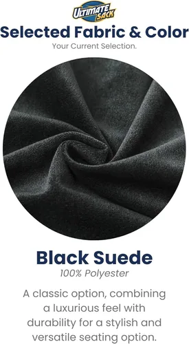 Vista 2 de ULTIMATE SACK 5000 Silla Puf de 5-Pies con Reposapiés, Funda de Gamuza Negra – Tumbona de Espuma de Gran Tamaño, Asiento de Suelo, Sofá Pequeño