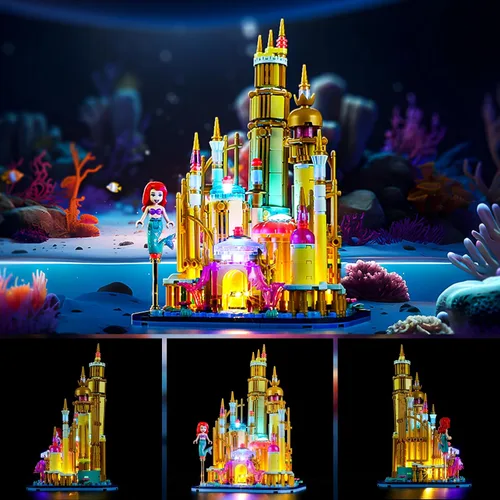 Vista 3 de YEABRICKS Luz LED para -40708 Disney Mini Disney Ariel's Castle Building Blocks Model (juego de construcción no incluido)
