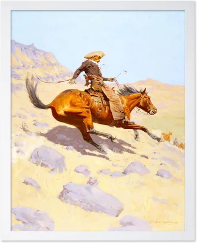 Vista 24 de Poster Master Póster vintage de The Lookout, estampado retro de vaquero, arte occidental, arte del salvaje oeste, arte de equitación, regalo