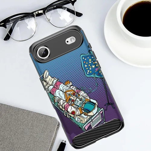 Vista 4 de CasesOnDeck Case Compatible with [Apple iPhone 17 Air/iPhone 17 Air Case] Pictorial Patterned TPU Design Case Flexible Slim and Elegant (Astronaut)