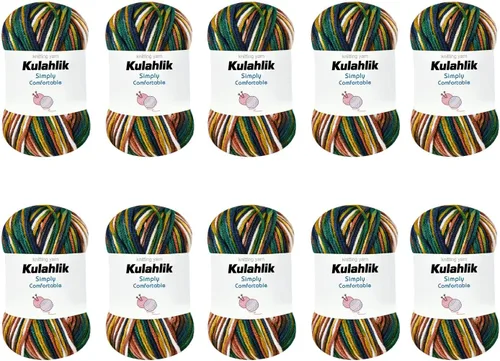 Vista 94 de 50g (1x50g) Hilo Acrílico para Crochet y Tejido, Hilo Degradado Colorido, 1 Rollo de Madejas, Hilo Acrílico Multicolor, Perfecto para Proyectos