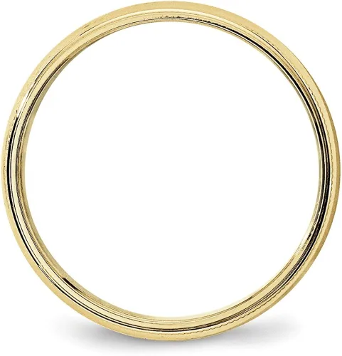 Vista 2 de Anillo de boda de oro amarillo de 10 quilates de 0197in milgrain liso clásico de cúpula