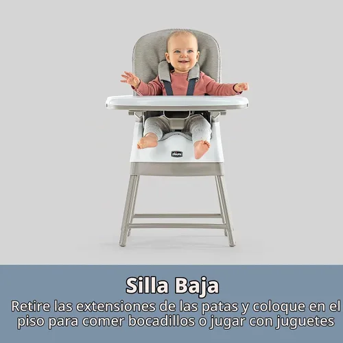 Vista 6 de Chicco Stack Hi-Lo - Silla alta convertible multiusos 6 en 1, reclinables para bebés y niños pequeños, fácil de limpiar, silla alta para bebé Arena
