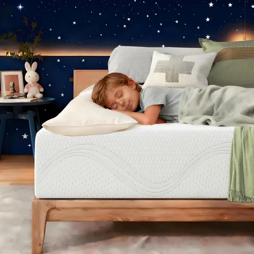 Vista 18 de Colchón Tamaño Twin, Colchón de Espuma Viscoelástica con Gel de 6 Pulgadas para Noches de Sueño Fresco y Alivio de Presión, Colchón de Firmeza Media