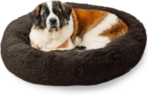 Vista 45 de Best Friends by Sheri - The Original Calming Donut - Cama calmante en forma de dona para perros y gatos - Pelo largo, azul bebé, M, 30 x 30 pulgadas