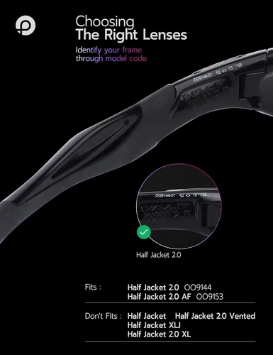 Vista 2 de Lentes de repuesto y kits de goma para gafas de sol Oakley Half Jacket 2.0 OO9144 2.441 in