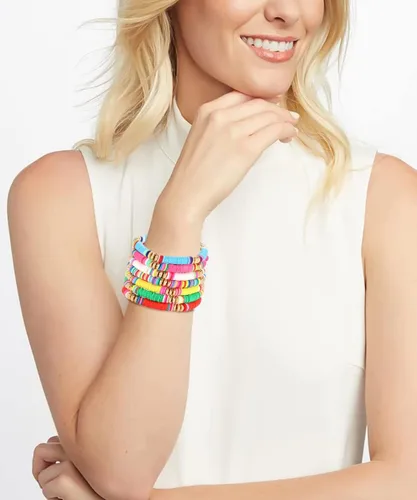 Vista 58 de Surfer Heishi - Pulseras apilables para mujer, apilables, de vinilo arcoíris, disco de arcilla, pulseras elásticas para la amistad, joyería bohemia