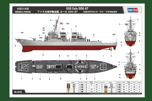 Vista 4 de Hobby Boss USS Cole DDG-67 Kit de construcción de modelo de barco