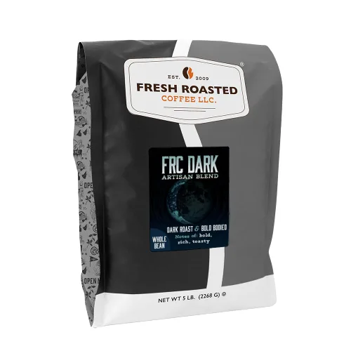 Vista 73 de Fresh Roasted Coffee, Blackbeard's Revenge, 12 onzas, tostado medio, Kosher, grano entero