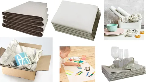 Vista 2 de Papel de embalaje para mudanzas 50 hojas de papel periódico para embalar y envolver, papel de envolver para empaquetado de vidrios y porcelanas