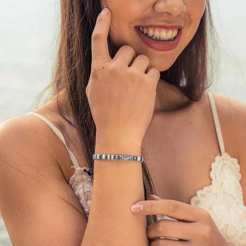 Vista 17 de Made by Nami Boho Surfer Bracelets for Men and Women Crafted from Colorful Braided Strings Adjustable and Waterproof Handmade Bracelets for Summer