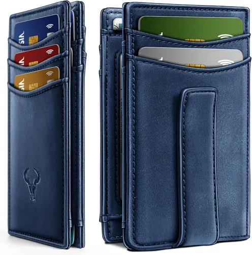 Vista 28 de BULLIANT Billetera Airtag para hombre, delgada con clip para dinero, cierre magnético, 12 tarjetas en el bolsillo frontal, bloqueo RFID