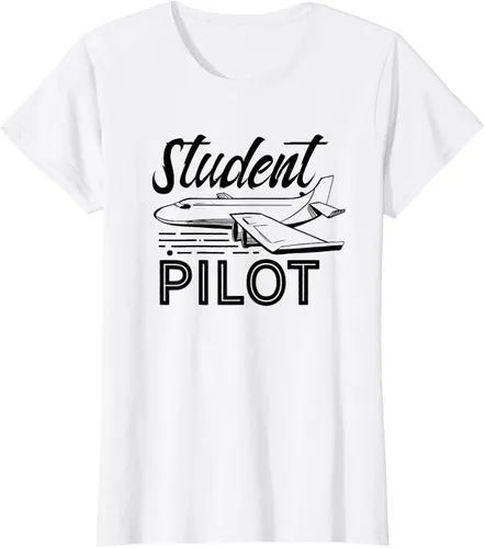 Vista 18 de Camiseta de aviación Aviador Aviador Student Pilot, Blanco