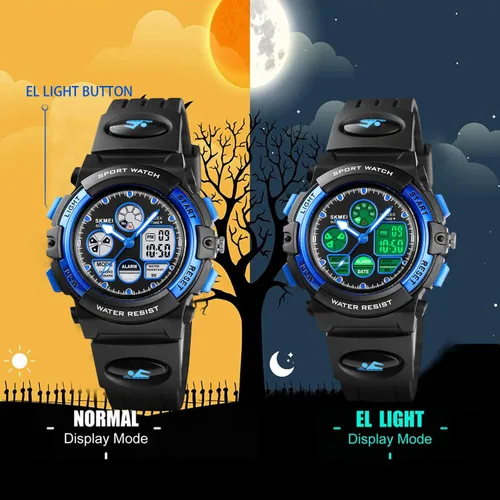 Vista 5 de cofuo Relojes para niños y niñas, multifunción, impermeable, para deportes al aire libre, aprendizaje digital, reloj de pulsera de aprendizaje